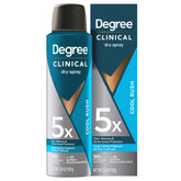 Degree Clinical 5X bottle shows protection for all five sweat types.