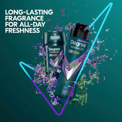 Degree Men Deep Cedar & Lavender trio-pack showing multiple cans for ongoing use.