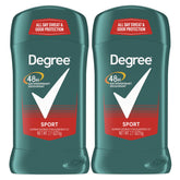 Degree Men Sport antiperspirant stick twin pack front view for all-day protection