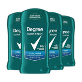 Degree Ultra Fresh Cool Rush stick application demonstrates long-lasting dryness.