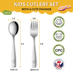 DEHOV toddler utensils set forks designed for tiny grips, promoting self-feeding.