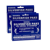 Dekko Silverfish Paks pack of 2, front view, odorless, long-lasting bait for indoor pests.