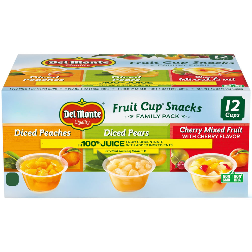 Del Monte Fruit Cup with peach dice, ideal quick snack