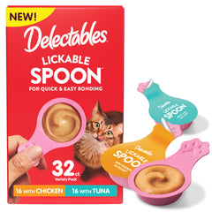 Delectables Lickable Spoon packaging shows convenient single-serve cat treat