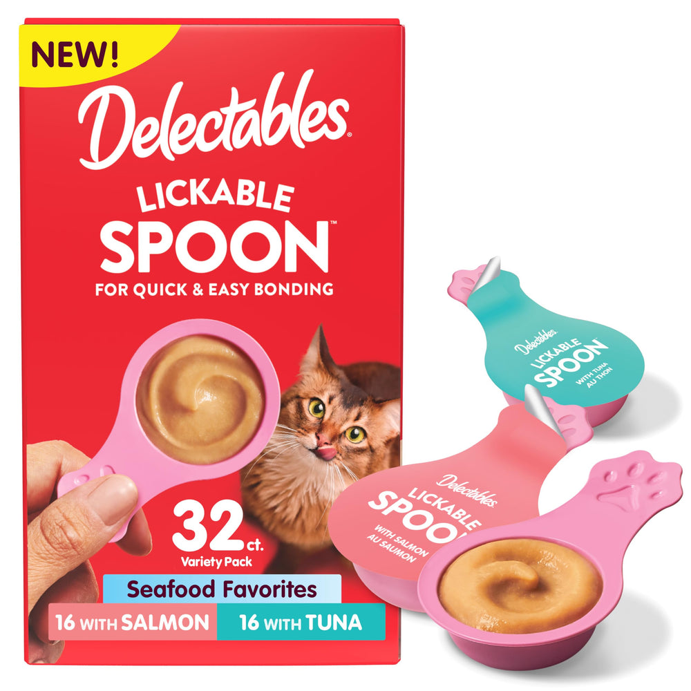 Delectables Lickable Spoon salmon puree for mess-free bonding moments.