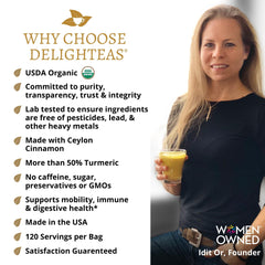 DelighTeas true Ceylon cinnamon image highlights authentic flavor for vibrant lattes.