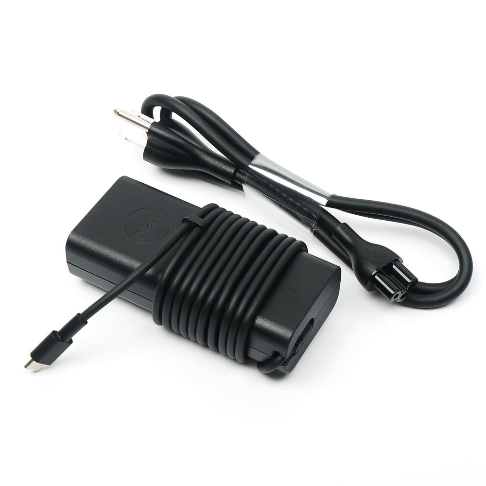 Dell 65W USB-C charger front view for travel-ready power on the go