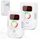 Deller 2-pack CO detectors plugged in with LED display for real-time readings