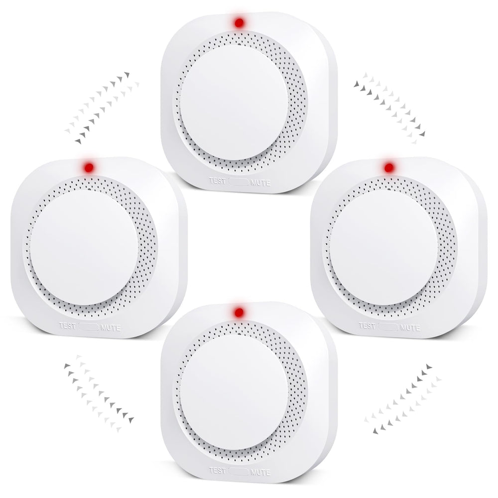Deller Smoke Detector 4-pack with LED indicator for quick status at a glance.