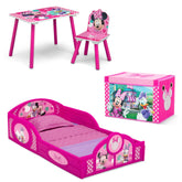 Delta Children Minnie Mouse four-piece bed with low height for safe independence