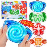 Demilong squishy sensory toy 4-pack front view promotes calm focus through tactile squeezing