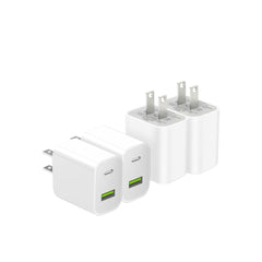 DENGWENQIANG 4-pack USB-C charger block, compact dual-port design for fast charging