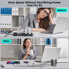 DENGWENQIANG USB-C fast charger tower back panel with multiple ports for organization