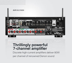 Denon AVR-X1700H in a Dolby Atmos setup for immersive sound