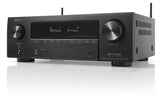 Denon AVR-X1700H front view showing compact design for living room setups
