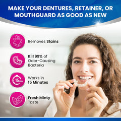 Dental Duty mouth guard cleaner tablets in bubbling solution for thorough cleansing