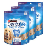 Purina DentaLife large dog chews package supports tartar control.
