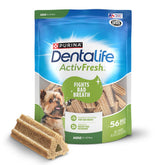 Dentalife ActivFresh small-dog chews in pack promote fresh breath.