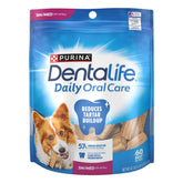 Dentalife daily oral care chews for small dogs in a bag promote fresh breath.