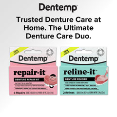 Dentemp Reline-it denture reliner applying to improve denture fit.