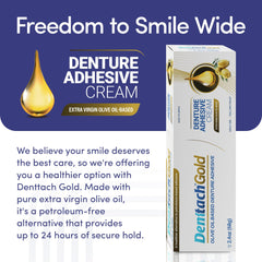 Denttach Gold smooth creamy texture spreads evenly on dentures