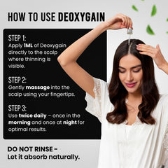 Deoxygain serum texture close-up showing clear, non-greasy gel