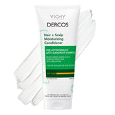 Dercos bottle close-up highlighting moisturizing conditioner texture