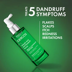 Applying Dercos serum to the scalp provides targeted itch relief and moisture.