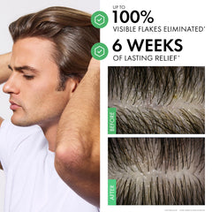 Dercos shampoo lather on hair illustrating cleansing action