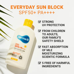 Family using Derma B Sun Block outdoors