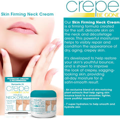 Applying Dermactin Crepe Be Gone to the neck and décolletage