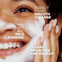 DERMALOGY Real Fresh Green Tea cleanser close-up shows rich foam for hydrating cleansing.