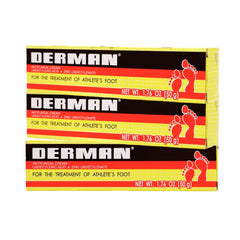 Derman Cream athletes foot treatment application on affected area for soothing relief