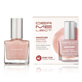 Dermelect Makeover Ridge Filler bottle shows hydrating base coat for smoother nails.