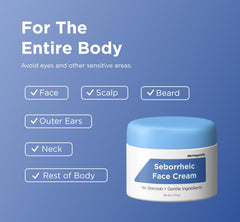 Dermgentle cream on body to moisturize and calm skin.