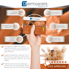 Dermoscent Essential 6 coat shine close-up suggesting healthier fur