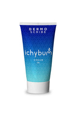Dermoscribe Ichybum cream tube front showing active ingredients for soothing itch.