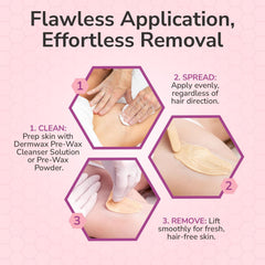 Dermwax WAXXED cream wax beads opaque formula visible for precise placement