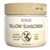 Dersie Tallow Sunscreen bottle front with mineral SPF 50 protection for daily use