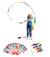 dervea rainbow ribbon dancing wands pack for party fun and group activity