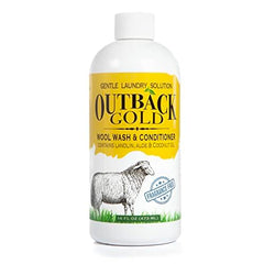 Desert Breeze Outback Gold Wool Wash bottle showing fragrance-free formula for delicate fibers