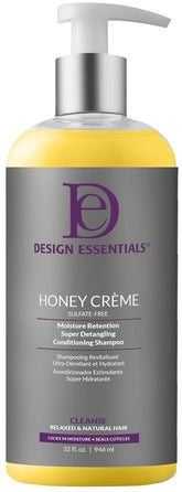 Design Essentials Honey Creme bottle pour shows detangling-friendly moisture.