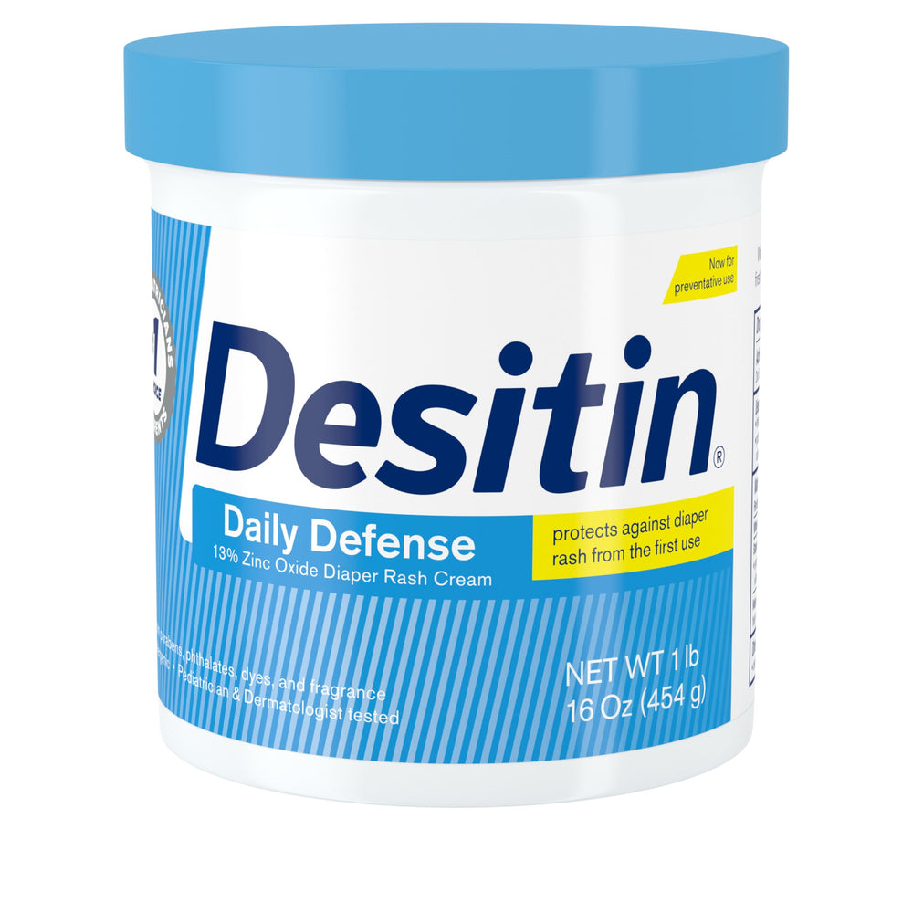 Desitin Daily Defense 16oz tub shown for everyday diaper rash protection