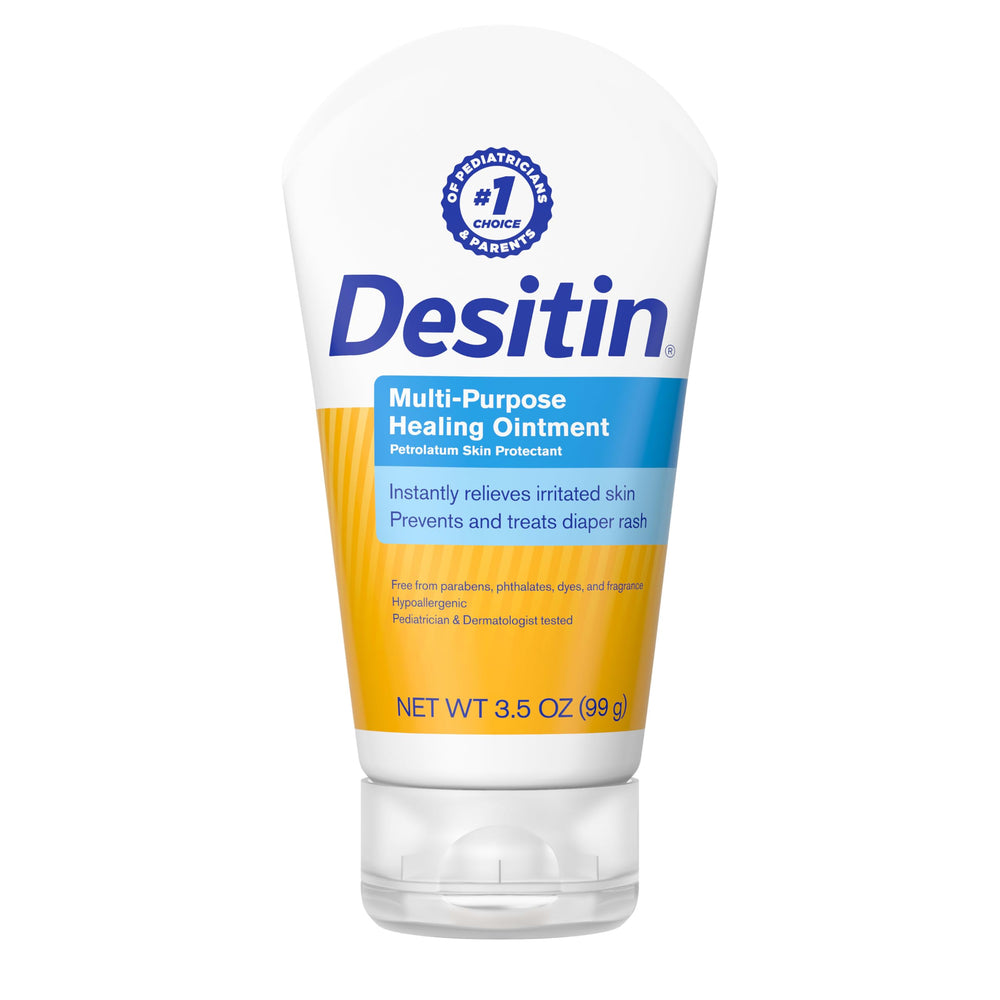 Desitin Multipurpose Ointment tube front view, fragrance-free protection for diaper rash and dry skin.