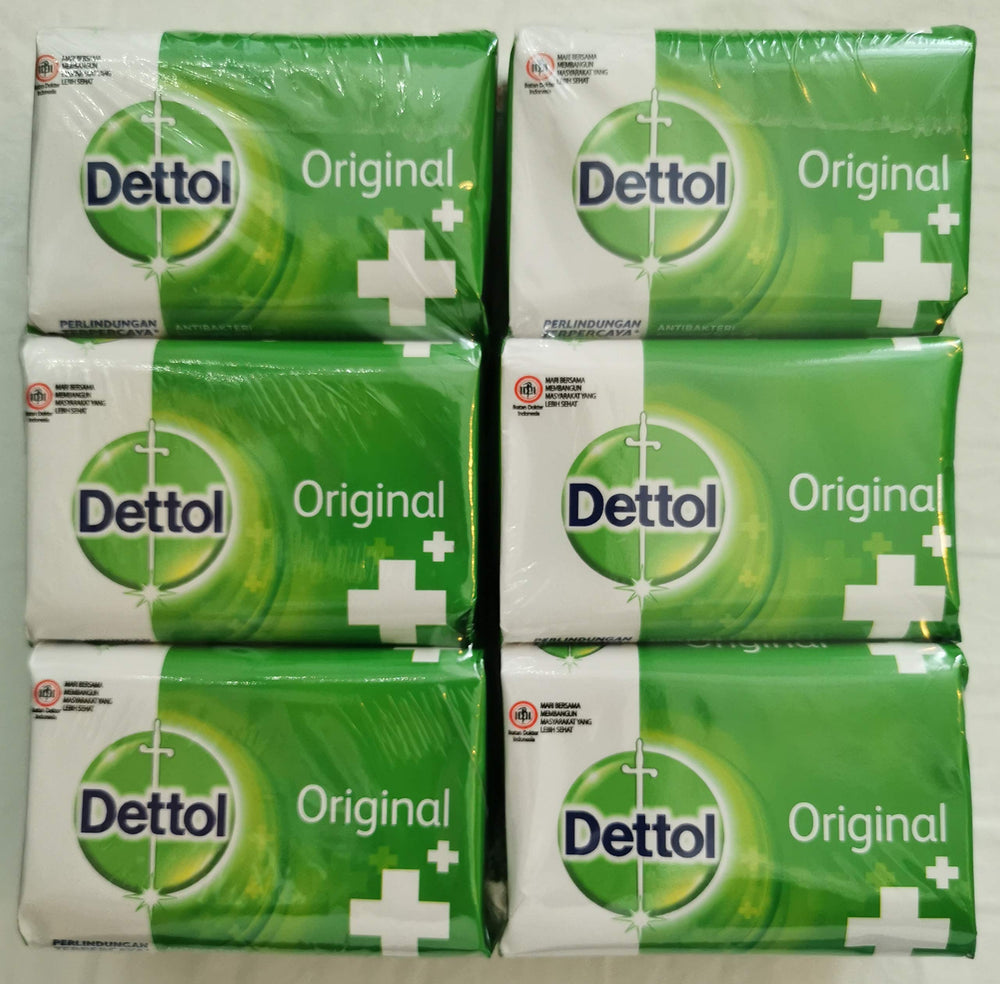 Dettol Original Antibacterial Soap 6-pack for daily cleansing with fresh fragrance
