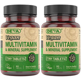 DEVA Tiny Tablets bottle front for daily vegan nutrition support