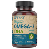 DEVA Vegan DHA softgels bottle for easy daily omega-3