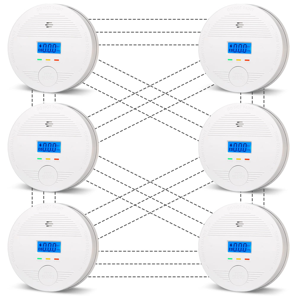 DFGJLVF interconnected detector pack with dual sensors for home safety.