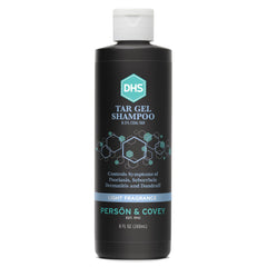 DHS T Gel Shampoo bottle with mild scent for deep cleansing.
