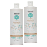 DHS Zinc Shampoo bottle front showing detangling formula for daily use